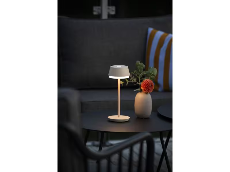 Konstsmide USB-Tischleuchte Lyon Sand, 2700-4000 K / RGB dimmbar