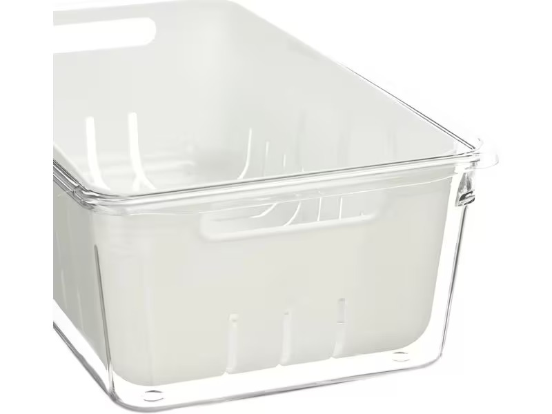 relaxdays Kühlschrankorganizer 600 g, 2 Stück, Transparent/Weiss