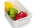 relaxdays Kühlschrankorganizer 600 g, 2 Stück, Transparent/Weiss