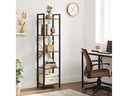VASAGLE Regal mit 5 Ebenen 40 x 30 x 146 cm, Braun/Schwarz