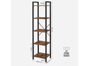VASAGLE Regal mit 5 Ebenen 40 x 30 x 146 cm, Braun/Schwarz