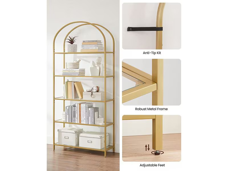 VASAGLE Regal 30.2 x 83 x 1 cm, Gold