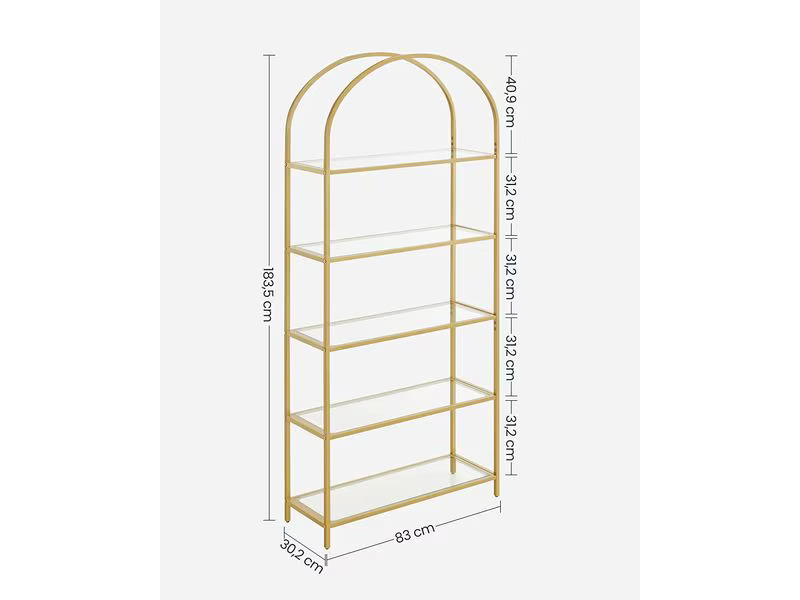 VASAGLE Regal 30.2 x 83 x 1 cm, Gold