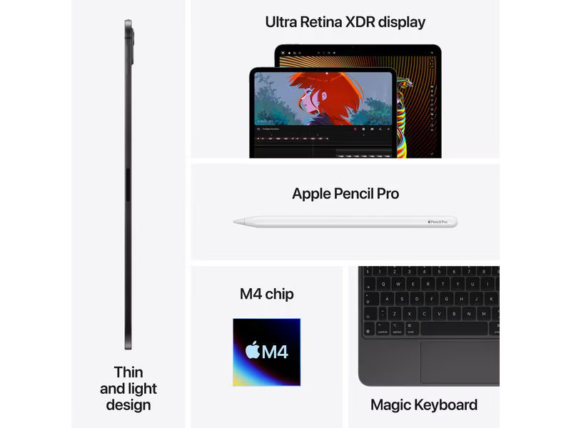 Apple iPad Pro 11 M4 WiFi 2024 2000 GB Space Schwarz