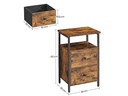 VASAGLE Nachttisch mit 2 Schubladen 38 x 28 x 60 cm, Braun/Schwarz