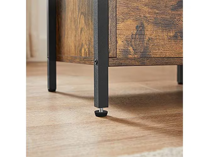 VASAGLE Nachttisch mit 2 Schubladen 38 x 28 x 60 cm, Braun/Schwarz