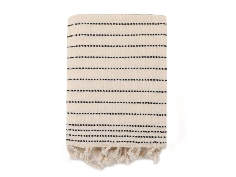 Foutastic Strandtuch Capri Schwarz; Weiss