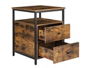 VASAGLE Nachttisch mit 2 Schubladen 45 x 45 x 60 cm, Braun/Schwarz