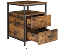 VASAGLE Nachttisch mit 2 Schubladen 45 x 45 x 60 cm, Braun/Schwarz