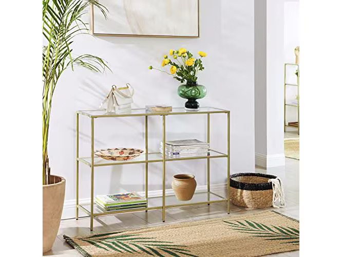 VASAGLE Konsolentisch 100 x 30 x 73 cm, Gold