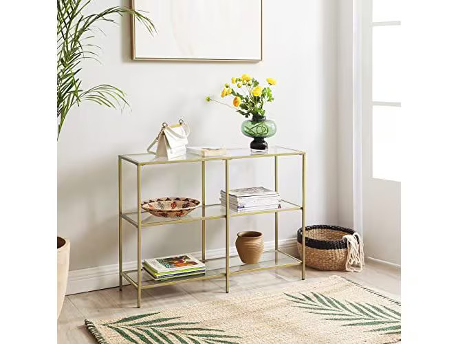 VASAGLE Konsolentisch 100 x 30 x 73 cm, Gold