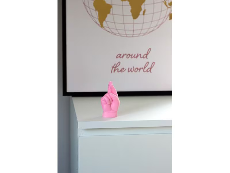 Mandatus Kerze Baby Crossed Fingers Candle Hand, Rosa