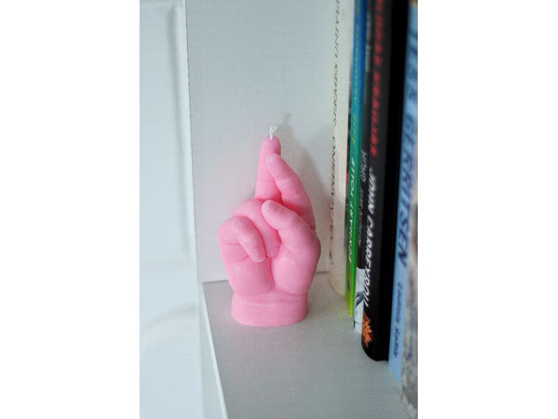 Mandatus Kerze Baby Crossed Fingers Candle Hand, Rosa