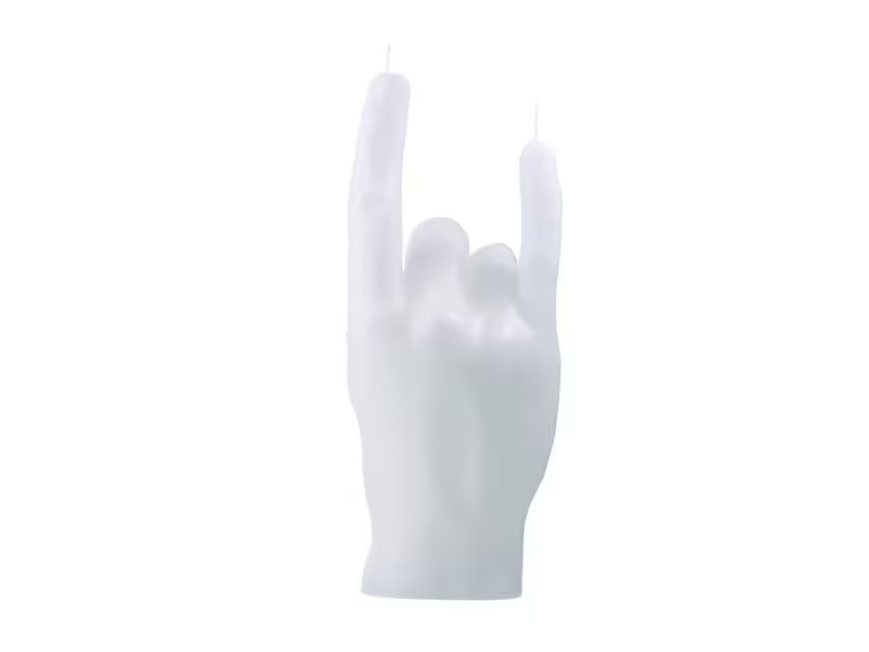 Mandatus Kerze You Rock Candle Hand, Weiss