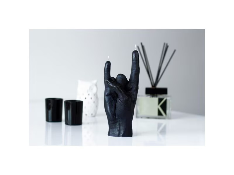 Mandatus Kerze You Rock Candle Hand, Schwarz