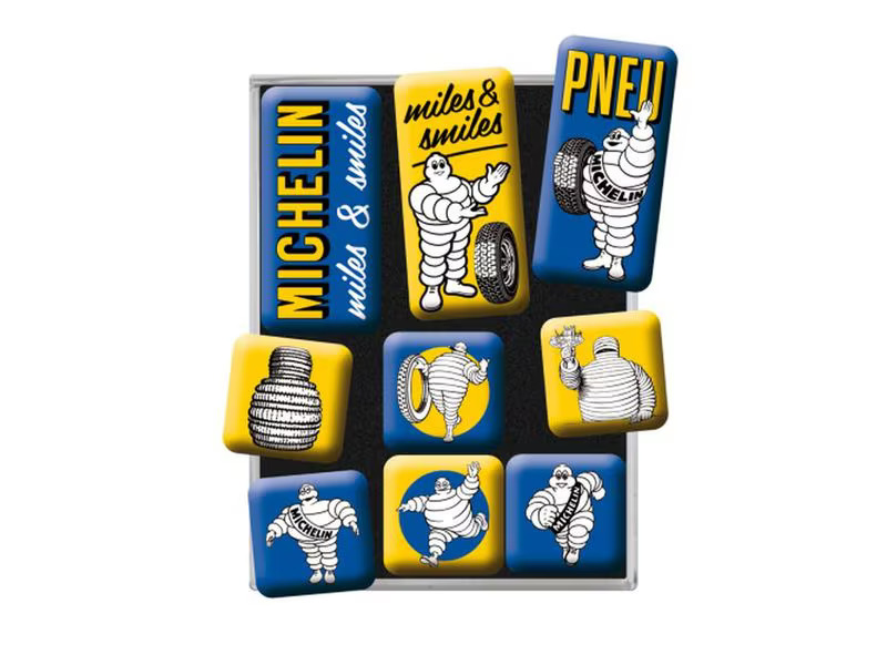Nostalgic Art Magnet-Set Michelin 1 Stück, Blau/Gelb