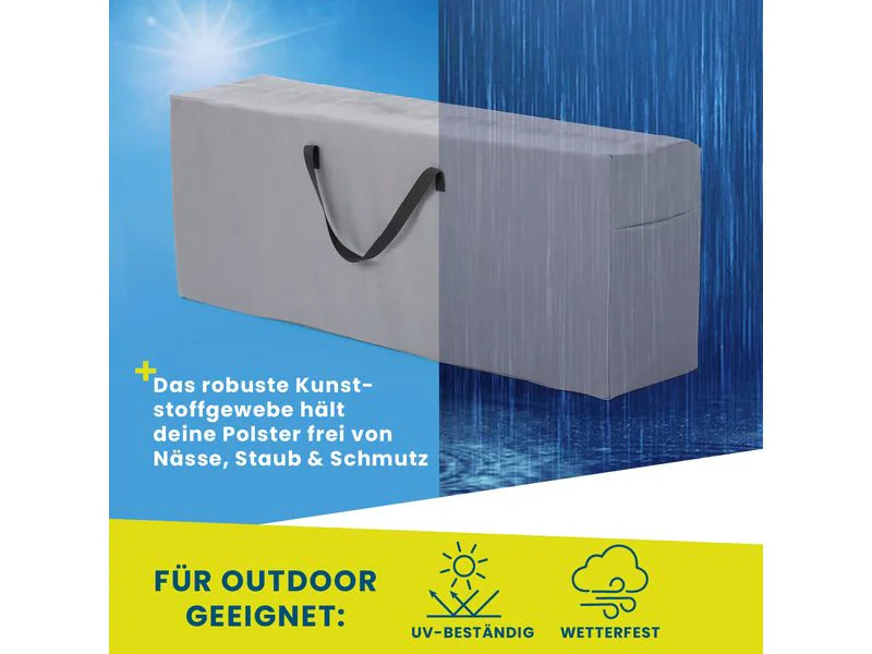 Hoberg Aufbewahrungstasche Gartenmöbelpolster, 130x32x50cm, grau