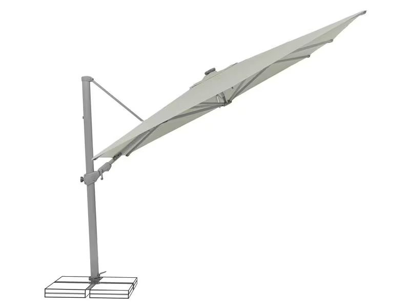 Suncomfort by Glatz Sonnenschirm Varioflex Solar LED, 300 x 300 cm, Light Grey
