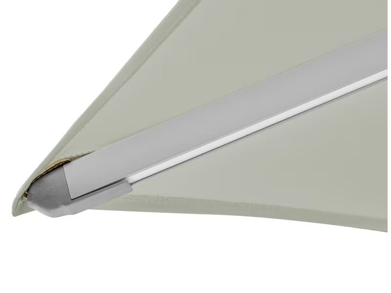 Suncomfort by Glatz Sonnenschirm Varioflex Solar LED, 300 x 300 cm, Light Grey