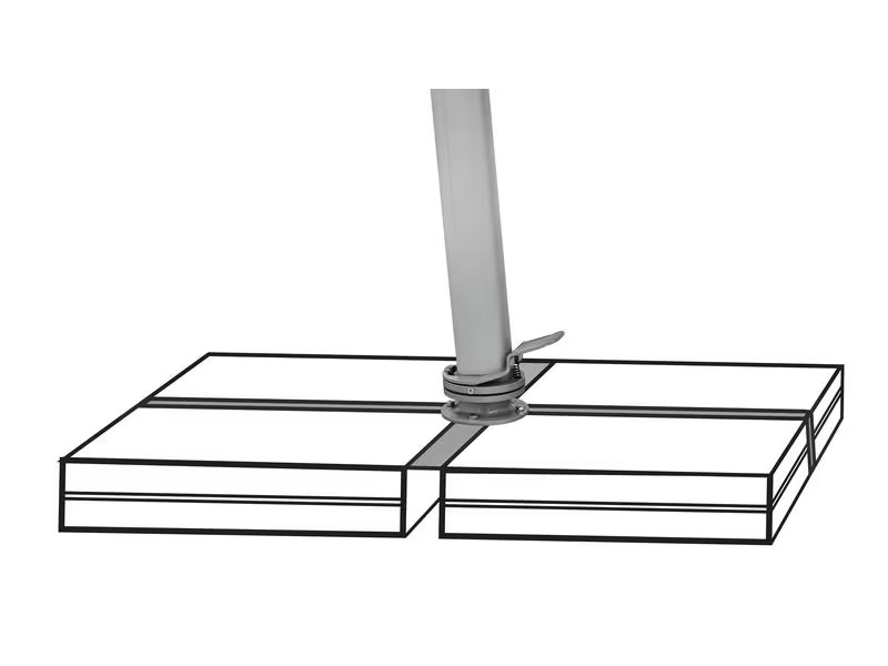 Suncomfort by Glatz Sonnenschirm Varioflex Solar LED, 300 x 300 cm, Light Grey
