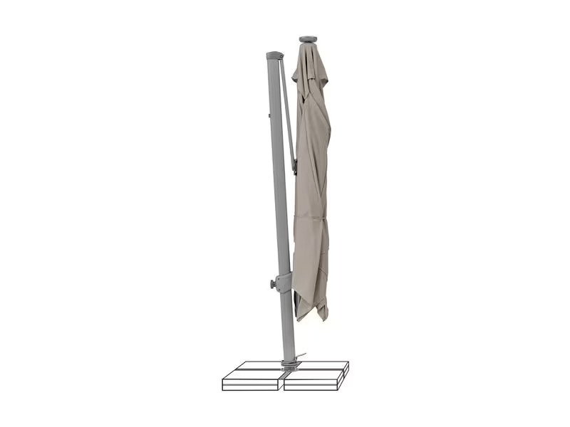 Suncomfort by Glatz Sonnenschirm Varioflex Solar LED, 300 x 300 cm, Hellgrau