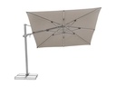 Suncomfort by Glatz Sonnenschirm Varioflex Solar LED, 300 x 300 cm, Hellgrau