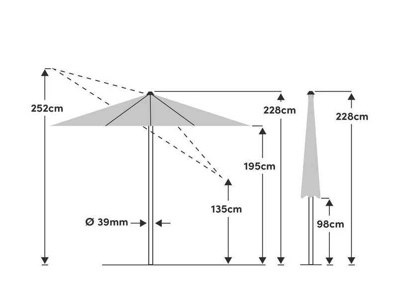 Suncomfort by Glatz Sonnenschirm Slide Ø 250 cm, Aurora Red