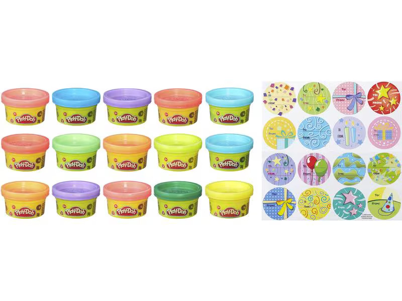 Play-Doh Knetmasse Partyknete mit Stickern 15 Dosen à 28 Gramm