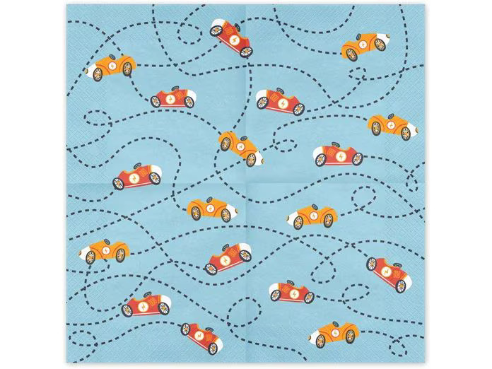 Partydeco Papierservietten Auto Gold, 33 x 33 cm, 12 Stück