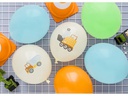 Partydeco Luftballon Ballon Baufahrzeuge Ø 30 cm, 6 Stück, Mehrfarbig