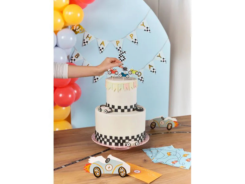 Partydeco Kerze Auto 2-3 cm, Mehrfarbig
