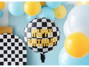 Partydeco Folienballon Auto Schwarz/Weiss, 45 cm