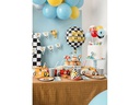 Partydeco Folienballon Auto Schwarz/Weiss, 45 cm