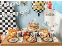 Partydeco Folienballon Auto Schwarz/Weiss, 45 cm