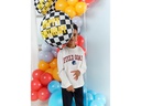 Partydeco Folienballon Auto Schwarz/Weiss, 45 cm