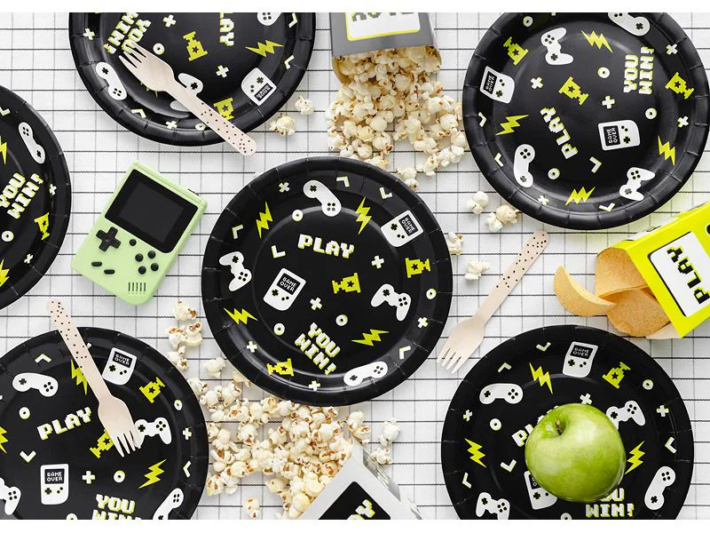Partydeco Einwegteller Game 23 cm, 6 Stück
