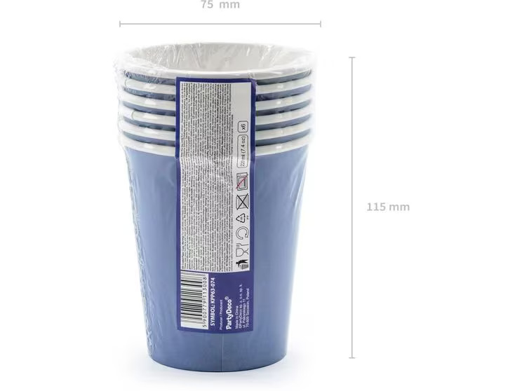 Partydeco Einwegbecher Happy Birthday 220 ml, 6 Stück