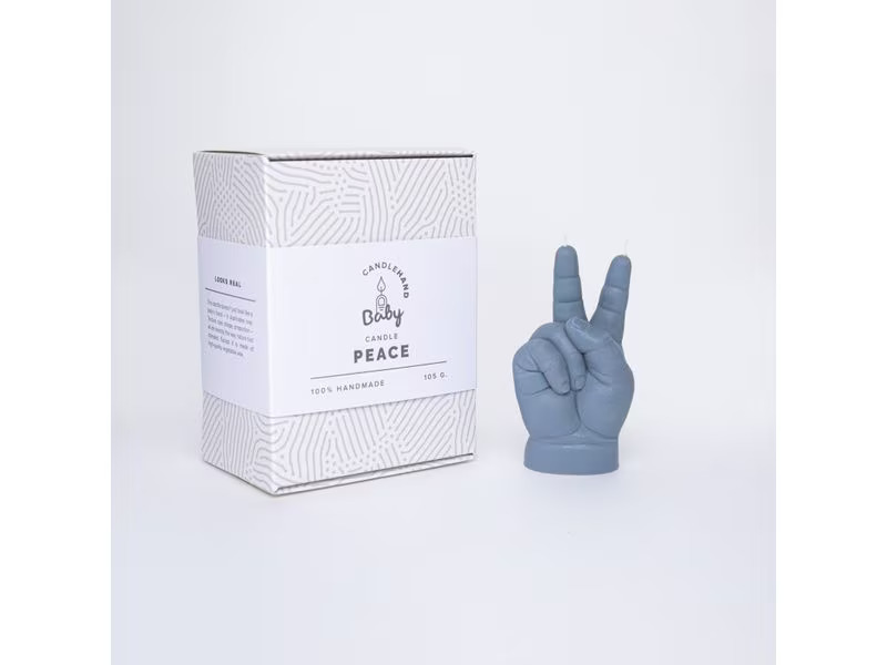 Mandatus Kerze Baby Peace Candle Hand, Grau