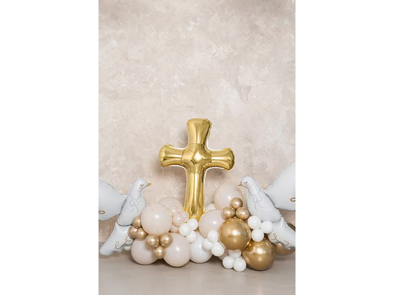Partydeco Folienballon Kreuz Gold, 103.5 x 74.5 cm