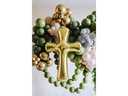 Partydeco Folienballon Kreuz Gold, 103.5 x 74.5 cm
