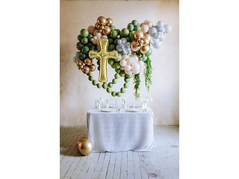 Partydeco Folienballon Kreuz Gold, 103.5 x 74.5 cm