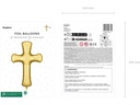 Partydeco Folienballon Kreuz Gold, 103.5 x 74.5 cm