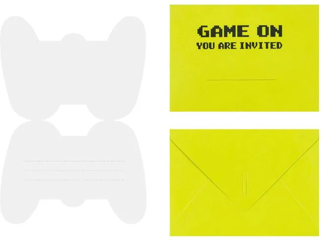 Partydeco Einladungskarte Game Controller mix, 6 Stück