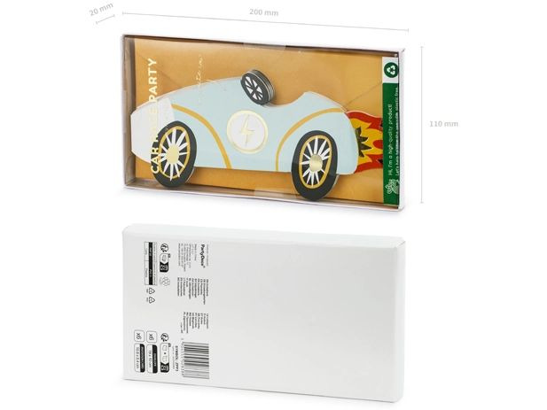 Partydeco Einladungskarte Auto mix, 6 Stück