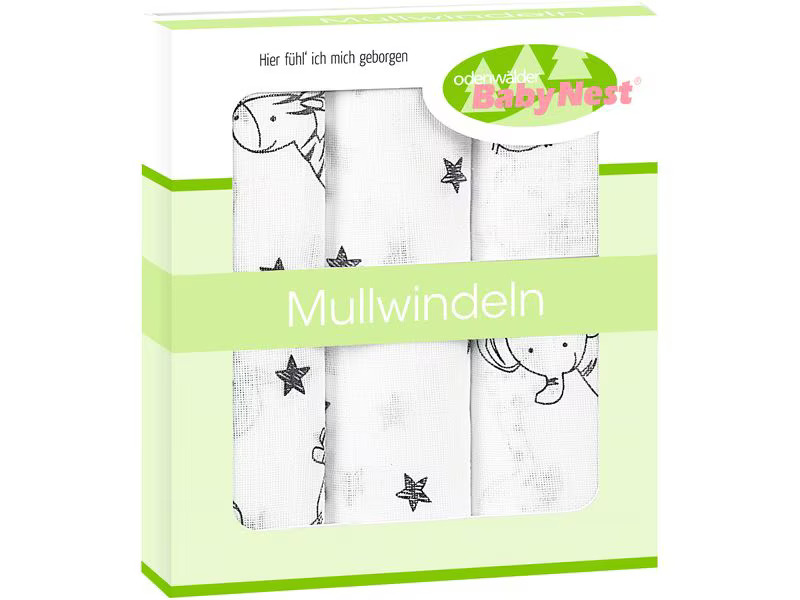 Odenwälder Mulltuch Farm 3er Set Anthrazit 80 x 80 cm