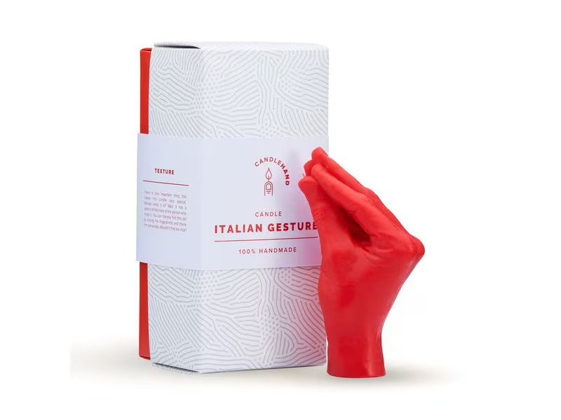 Mandatus Kerze Italian Gesture Candle Hand, Rot