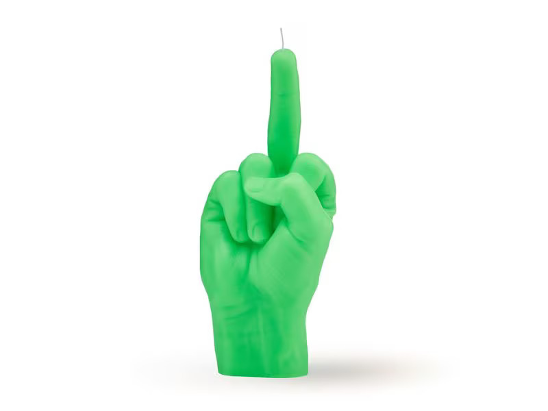 Mandatus Kerze F*ck you Candle Hand, Neongrün