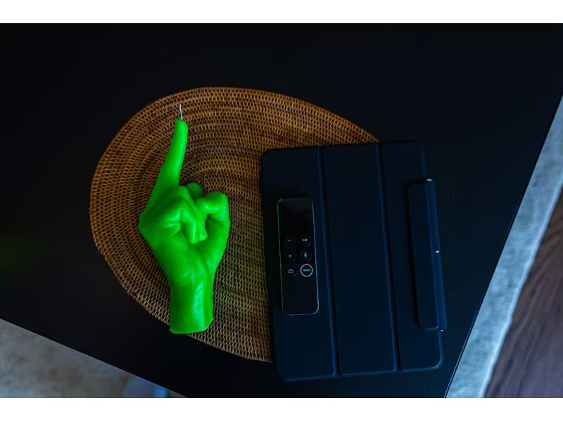 Mandatus Kerze F*ck you Candle Hand, Neongrün