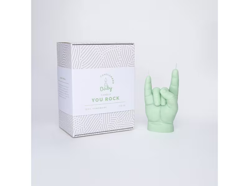Mandatus Kerze Baby You Rock Candle Hand, Grün