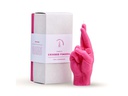 Mandatus Kerze Crossed Fingers Candle Hand, Pink